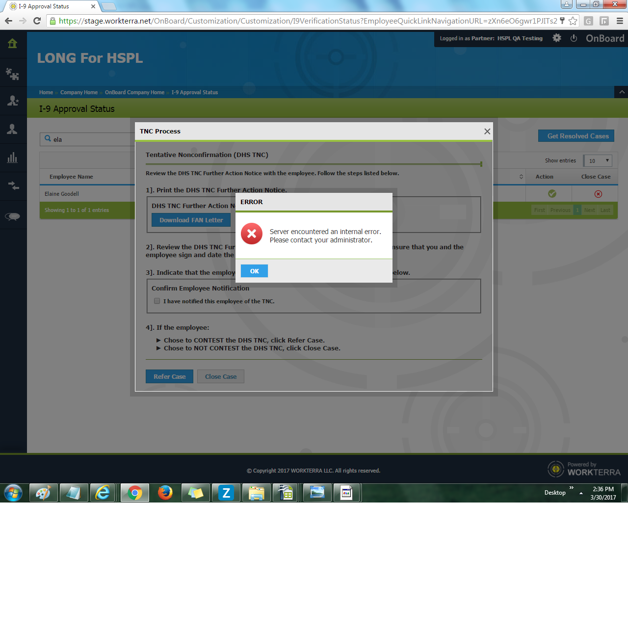  nf 751 i 9 approval status issues observed in tnc process popup